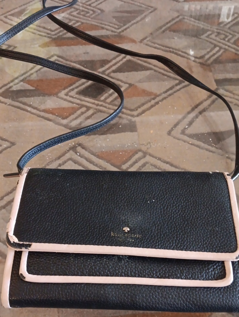 kate spade Black Crossbody with Blush Trim